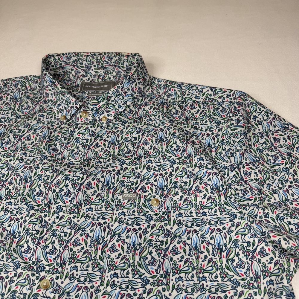 Southern Shirt XL Floral Casual Short sleeve Lightweight Button-down - Picture 6 of 7
